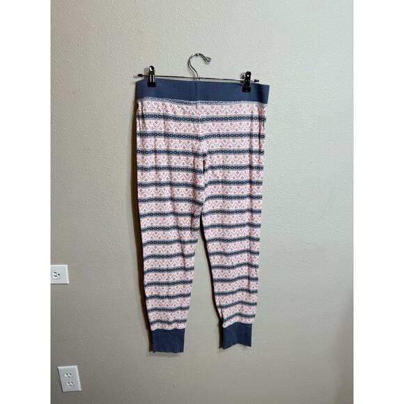 Victoria Secret sleep set pink & gray stripe long sleeve v neck loose comfy Sz M - Picture 9 of 11